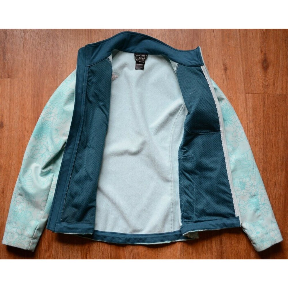 The North Face Women's Medium Apex Bionic Jacket Fleece Lined Blue Floral Print - Picture 10 of 12